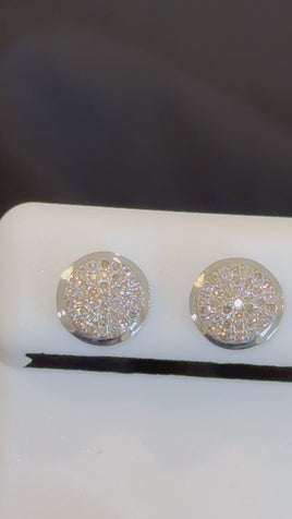 .35 CARAT NATURAL DIAMONDS STERLING SILVER 9 MM EARRINGS STUDS