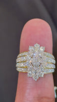 
              3.50 CARAT LAB GROWN DIAMONDS STERLING SILVER GOLD PLATED ENGAGEMENT WEDDING RING
            