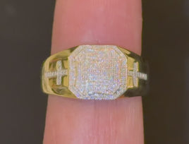 10K YELLOW GOLD .35 CARAT MEN DIAMOND WEDDING BAND BRIDAL ENGAGEMENT RING PINKY