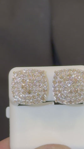 10K YELLOW GOLD 2.50 CARAT NATURAL DIAMONDS 15 MM EARRING STUDS
