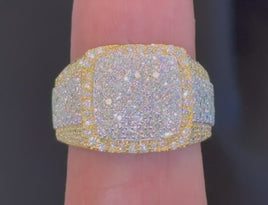 2.12 CARAT CERTIFIED LAB GROWN DIAMONDS STERLING SILVER GOLD PLATED RING
