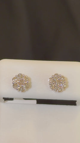 10K YELLOW GOLD .60 CARAT NATURAL DIAMONDS 6 MM EARRING STUDS
