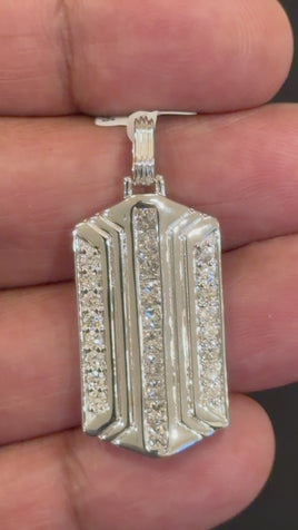 1.76 CARAT CERTIFIED LAB GROWN DIAMONDS STERLING SILVER RHODIUM PLATED 1.50 INCHES PENDANT