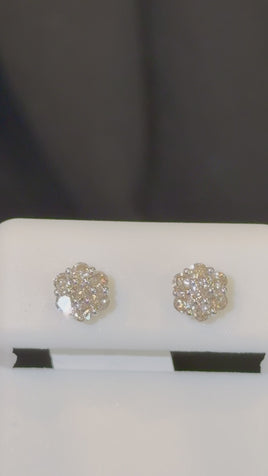 10K YELLOW GOLD .60 CARAT NATURAL DIAMONDS 6 MM EARRING STUDS