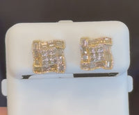 
              10K YELLOW GOLD 1 CARAT NATURAL DIAMONDS 9 MM EARRING STUDS
            
