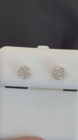 .15 CARAT CERTIFED LAB GROWN DIAMONDS STERLING SILVER GOLD PLATED 5 MM STUDS EARRINGS
