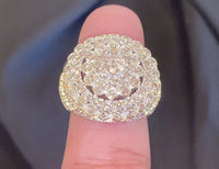 
              10K YELLOW GOLD 3.25 CARAT MENS REAL DIAMOND ENGAGEMENT WEDDING PINKY RING BAND
            