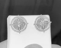 
              10K WHITE GOLD 1.25 CARAT 16 MM 100% GENUINE DIAMONDS MENS/WOMENS EARRING STUDS
            