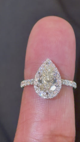 14K WHITE GOLD 2.17 CARAT CERTIFIED LAB GROWN DIAMONDS ENGAGEMENT WEDDING RING