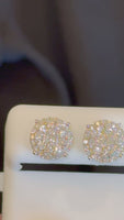 
              .96 CARAT STERLING SILVER GOLD PLATED 10 MM CERTIFIED LAB GROWN DIAMONDS STUDS EARRINGS
            