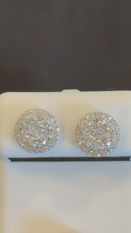 1.08 CARAT CERTIFIED LAB GROWN DIAMONDS 10 MM STERLING SILVER RHODIUM PLATED STUDS EARRINGS