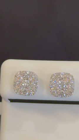 1.15 CARAT CERTIFIED LAB GROWN DIAMONDS 9 MM STERLING SILVER RHODIUM PLATED HEART STUDS EARRING