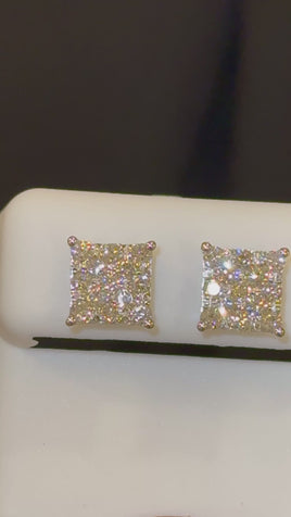1.01 CARAT STERLING SILVER RHODIUM PLATED 8 MM CERTIFIED LAB GROWN DIAMONDS STUDS EARRINGS