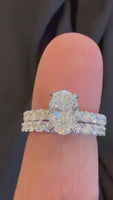 
              14K WHITE GOLD 4 CARAT CERTIFIED LAB GROWN DIAMONDS ENGAGEMENT RING WEDDING BAND BRIDAL SET
            