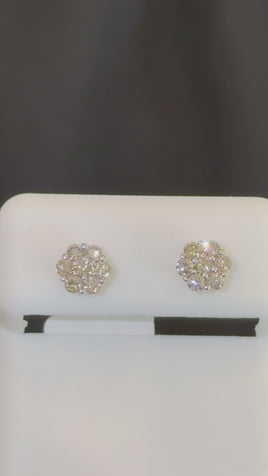 10K YELLOW GOLD .60 CARAT NATURAL DIAMONDS 6 MM EARRING STUDS