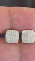 
              .57 CARAT CERTIFIED LAB GROWN DIAMONDS 9 MM STERLING SILVER GOLD PLATED STUDS EARRINGS
            
