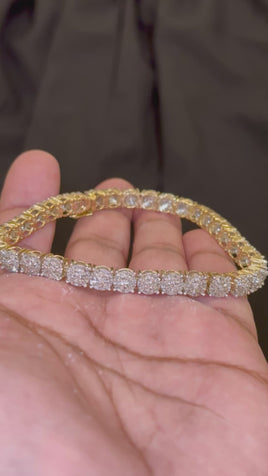 10K YELLOW GOLD 3.50 CARAT NATURAL DIAMOND 27.11 GRAMS 8.50 INCHES 6 MM BRACELET