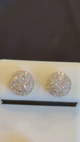 
              .79 CARAT CERTIFIED LAB GROWN DIAMONDS 8.5 MM STERLING SILVER GOLD PLATED STUDS EARRINGS
            