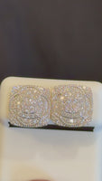 
              1.11 CARAT CERTIFED LAB GROWN DIAMONDS STERLING SILVER GOLD PLATED 13 MM STUDS EARRINGS
            