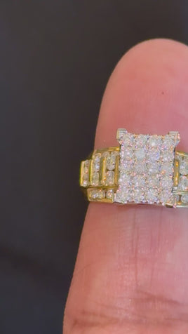 10K YELLOW WHITE GOLD 1.75 CARAT NATURAL DIAMOND ENGAGEMENT RING WEDDING RING BRIDAL