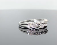 
              10K WHITE GOLD .25 CARAT WOMEN REAL DIAMOND ENGAGEMENT WEDDING ANNIVERSARY RING BAND
            