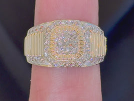 10K YELLOW GOLD 1.25 CARAT MENS REAL DIAMOND ENGAGEMENT WEDDING PINKY RING BAND