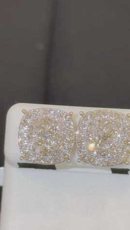 10K YELLOW GOLD 2.50 CARAT NATURAL DIAMONDS 15 MM EARRING STUDS