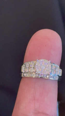 10K WHITE GOLD 1 CARAT NATURAL DIAMOND ENGAGEMENT RING WEDDING RING BRIDAL