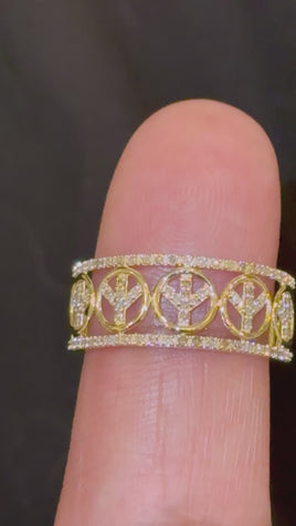 10K YELLOW GOLD .50 CARAT NATURAL DIAMOND ENGAGEMENT RING WEDDING PINKY BAND