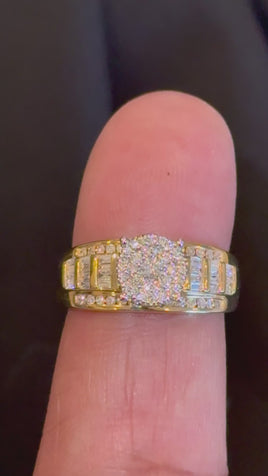 10K YELLOW WHITE GOLD .75 CARAT NATURAL DIAMOND ENGAGEMENT RING WEDDING RING BRIDAL