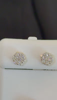 
              .50 CARAT CERTIFED LAB GROWN DIAMONDS STERLING SILVER GOLD PLATED 6 MM STUDS EARRINGS
            