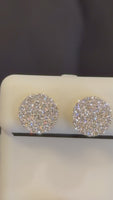 
              1.07 CARAT CERTIFIED LAB GROWN DIAMONDS 9.5 MM STERLING SILVER GOLD PLATED STUDS EARRINGS
            