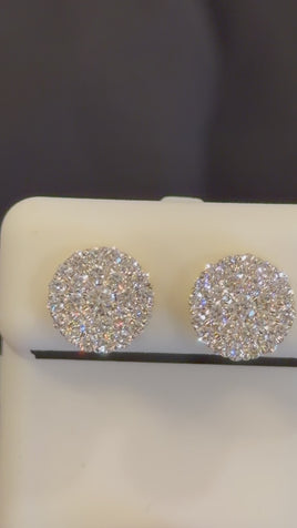 1.07 CARAT CERTIFIED LAB GROWN DIAMONDS 9.5 MM STERLING SILVER GOLD PLATED STUDS EARRINGS