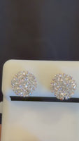 
              2.21 CARAT CERTIFIED LAB GROWN DIAMONDS 10 MM STERLING SILVER GOLD PLATED STUDS EARRINGS
            