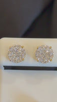 
              1.03 CARAT CERTIFED LAB GROWN DIAMONDS STERLING SILVER GOLD PLATED 9 MM STUDS EARRINGS
            