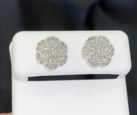 
              .60 CARAT NATURAL DIAMONDS STERLING SILVER 11 MM EARRINGS STUDS
            