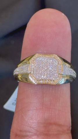 10K YELLOW GOLD .30 CARAT NATURAL DIAMOND MEN RING BAND