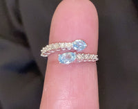 
              10K WHITE GOLD 1.10 CARAT DIAMOND & AQUAMARINE RING
            