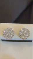 
              1.87 CARAT CERTIFED LAB GROWN DIAMONDS STERLING SILVER GOLD PLATED 10 MM STUDS EARRINGS
            