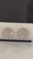 
              1.19 CARAT CERTIFIED LAB GROWN DIAMONDS 9 MM STERLING SILVER GOLD PLATED STUDS EARRINGS
            