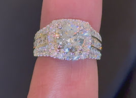10K YELLOW GOLD 4.06 CARAT CERTIFIED LAB GROWN DIAMONDS RING