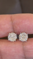 
              .75 CARAT CERTIFIED LAB GROWN DIAMONDS 8 MM STERLING SILVER RHODIUM PLATED STUDS EARRINGS
            