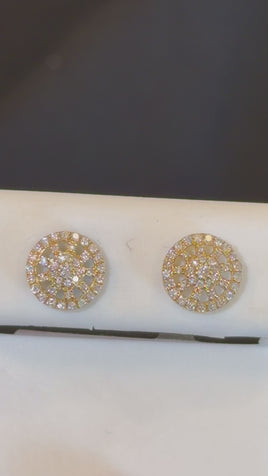 10K YELLOW GOLD .35 CARAT NATURAL DIAMONDS 8 MM EARRING STUDS