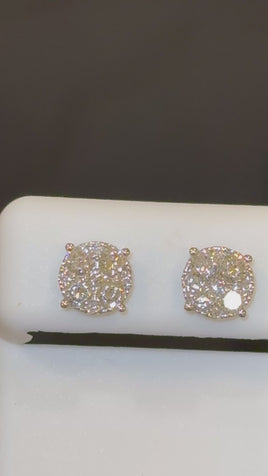 1.19 CARAT STERLING SILVER RHODIUM PLATED 7 MM CERTIFIED LAB GROWN DIAMONDS STUDS EARRINGS