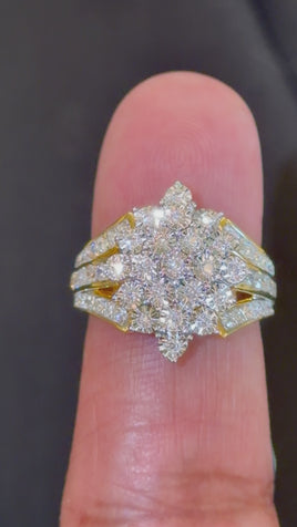 1 CARAT LAB GROWN DIAMONDS STERLING SILVER GOLD PLATED ENGAGEMENT WEDDING RING