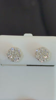 
              .75 CARAT CERTIFED LAB GROWN DIAMONDS STERLING SILVER GOLD PLATED 7 MM STUDS EARRINGS
            