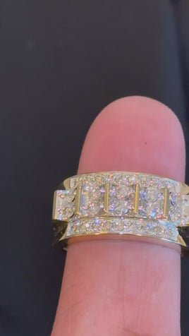 10K YELLOW GOLD 1.25 CARAT NATURAL DIAMOND ENGAGEMENT RING WEDDING PINKY BAND