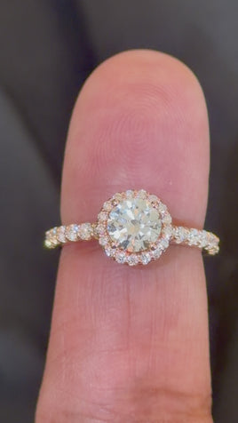 14K ROSE GOLD 1.50 CARAT LAB GROWN DIAMONDS ENGAGEMENT WEDDING RING