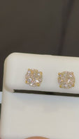 
              .56 CARAT STERLING SILVER GOLD PLATED 6 MM CERTIFIED LAB GROWN DIAMONDS STUDS EARRINGS
            