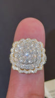 
              3.25 CARAT LAB GROWN DIAMONDS STERLING SILVER GOLD PLATED ENGAGEMENT WEDDING RING
            